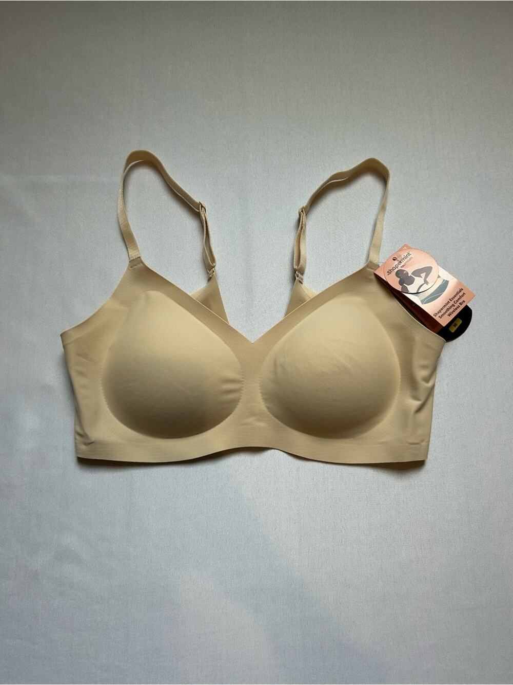 Shapermint Essentials Smoothing Comfort Wireless Bra Chai Medium